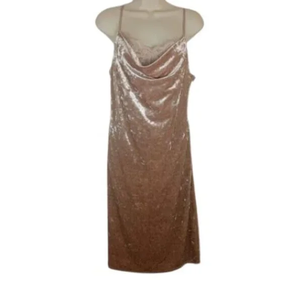 velvet beige dress Beige Velvet Evening Dress XS